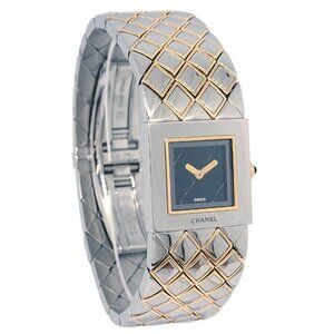 Chanel Matelasse Quartz Watch SS 18KYG N.M.53150 133467